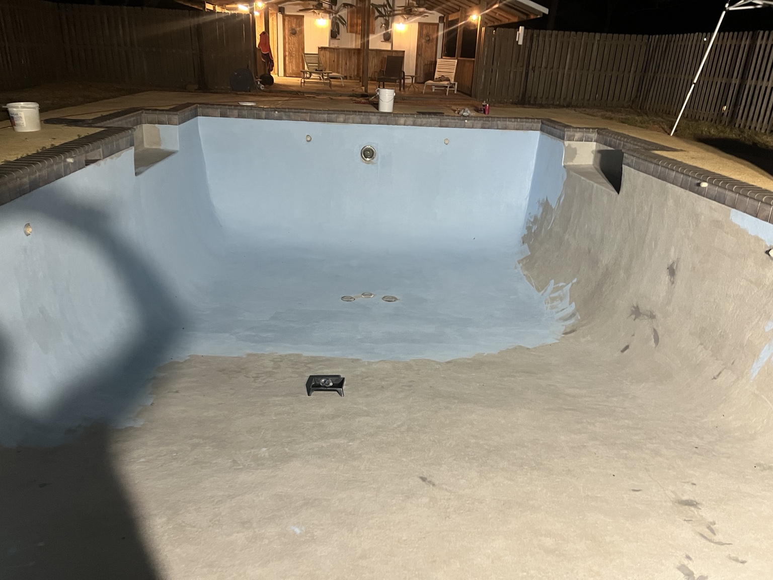 Surface preparation and coating in progress